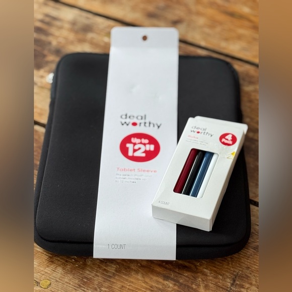 deal worthy Other - Black Tablet Sleeve with Stylus Pens (4)